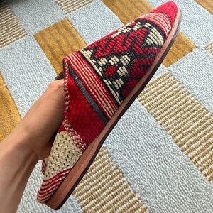Red and Black Patterned Slip-On Shoe (NEW NEVER WORN)